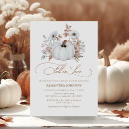 秋インラブホワイトパンプキンブライダルシャワー 招待状