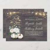 秋インラブホワイトパンプキンリハーサル素朴ディナー 招待状 (正面/裏面)
