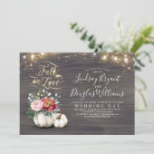 秋インラブホワイトパンプキン素朴秋の結婚式 招待状 (スタンド正面)