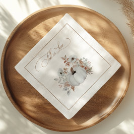 秋インラブホワイトパンプキン スタンダードカクテルナプキン