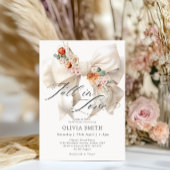 秋インラブホワイトボウフローラベビーシャワー 招待状