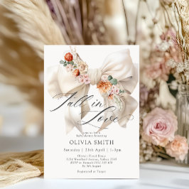 秋インラブホワイトボウフローラベビーシャワー 招待状