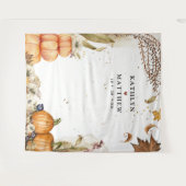 秋インラブボタニカルカボチャ秋結婚の タペストリー (正面(横))