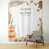 秋インラブボタニカルカボチャ秋結婚の タペストリー (インサイチュ)