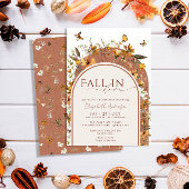 秋インラブボヘミアンテラコッタワイルドフラワーブライダル 招待状