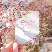 秋インラブボホウォーター色フローラブライダルシャワー 招待状