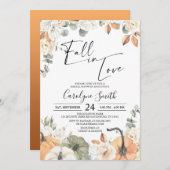 秋インラブボホオータムカボチャブライダルシャワー 招待状 (正面/裏面)