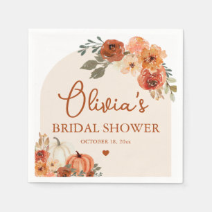 秋インラブボホテラコッタパンプキンブライダルシャワー スタンダードカクテルナプキン