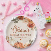 秋インラブボホテラコッタパンプキンブライダルシャワー ペーパープレート (パーティー)