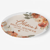 秋インラブボホテラコッタパンプキンブライダルシャワー ペーパープレート (アングル)