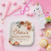 秋インラブボホテラコッタパンプキンブライダルシャワー ペーパープレート (パーティー)