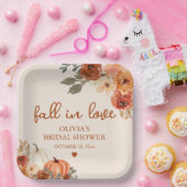 秋インラブボホテラコッタパンプキンブライダルシャワー ペーパープレート (パーティー)