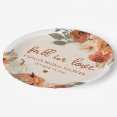 秋インラブボホテラコッタパンプキンブライダルシャワー ペーパープレート (アングル)