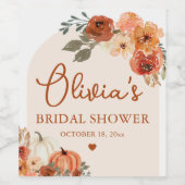 秋インラブボホテラコッタパンプキンブライダルシャワー ワインラベル (シングルラベル)