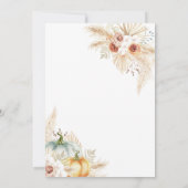 秋インラブボホパンパスグラスブライダルシャワー 招待状 (裏面)