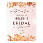 秋インラブボホパンプキンブライダルシャワーウェルカム フォトプリント            (正面)