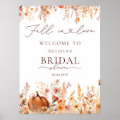 秋インラブボホパンプキンブライダルシャワーウェルカム ポスター (正面)