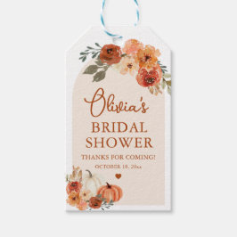 秋インラブボホパンプキンブライダルシャワーメッセージカード ギフトタグ