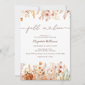 秋インラブボホパンプキ素朴ンブライダルシャワー 招待状 (正面)