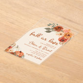 秋インラブボホフローラカボチャ秋結婚の アクリル招待状 (レイダウン)