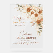秋インラブボホフローラブライダルシャワー歓迎 アクリルサイン (正面)