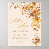 秋インラブボホフローラブライダルシャワー歓迎 ポスター (正面)