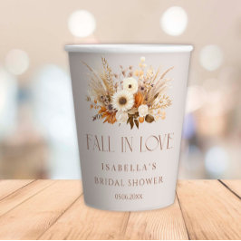 秋インラブボホフローラブライダルシャワー 紙コップ
