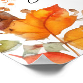 秋インラブボホフローラベビーシャワーウェルカム ポスター (角)