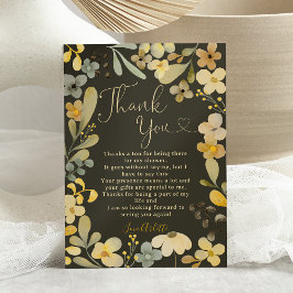 秋インラブボホフローラ秋シックブライダルシャワー サンキューカード
