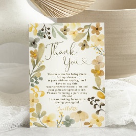 秋インラブボホフローラ秋シックブライダルシャワー サンキューカード