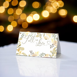 秋インラブボホフローラ秋シックブライダルシャワー プレイスカード