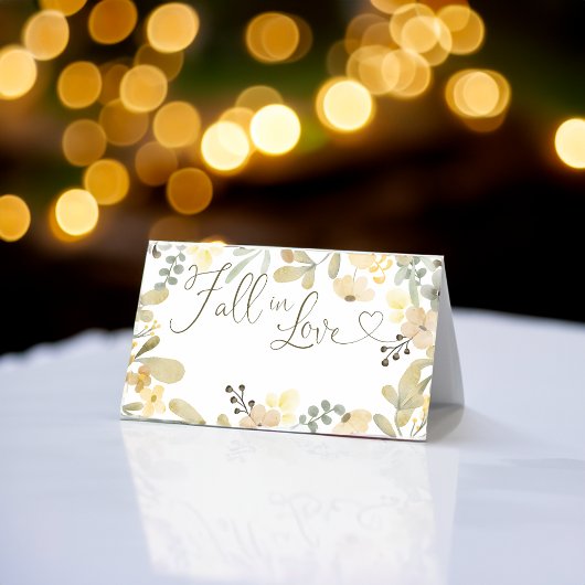 秋インラブボホフローラ秋シックブライダルシャワー プレイスカード