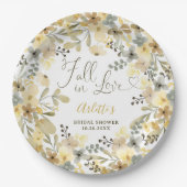 秋インラブボホフローラ秋シックブライダルシャワー ペーパープレート (正面)