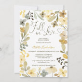 秋インラブボホフローラ秋シックブライダルシャワー 招待状 (正面)
