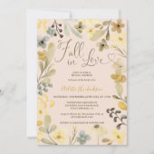 秋インラブボホフローラ秋シックブライダルシャワー 招待状 (正面)