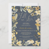 秋インラブボホフローラ秋シックブライダルシャワー 招待状 (正面)