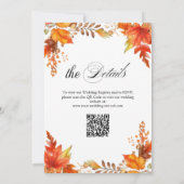 秋インラブボホフローラQRコード結婚ズ 招待状 (裏面)