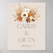 秋インラブボホブライダルシャワーカードとギフト ポスター (正面)