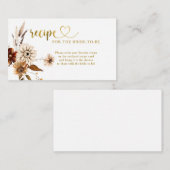 秋インラブボホブライダルシャワーレシピリクエスト エンクロージャーカード (正面/裏面)