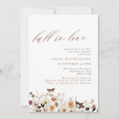 秋インラブボホワイルドフラワーズフローラブライダルシャワー 招待状 (正面)