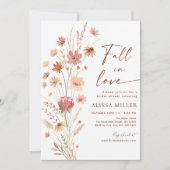 秋インラブボホワイルドフラワーブライダルシャワー 招待状 (正面)