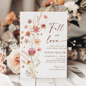 秋インラブボホワイルドフラワーブライダルシャワー 招待状