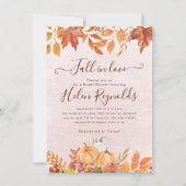 秋インラブボホ秋パンプキンブライダルシャワー 案内状 (正面)