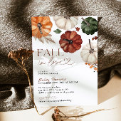 秋インラブボホ素朴パンプキンブライダルシャワー 招待状