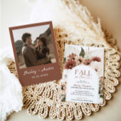 秋インラブボ素朴ホブライダルシャワーテラコッタ 招待状