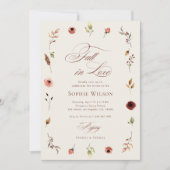 秋インラブボ素朴ホワイルドフラワーズブライダルシャワー 招待状 (正面)