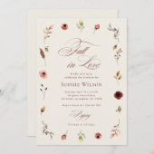 秋インラブボ素朴ホワイルドフラワーズブライダルシャワー 招待状 (正面/裏面)