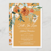 秋インラブマスタード素朴イエローブライダルシャワー 招待状 (正面/裏面)