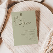 秋インラブミニマリストセージブライダルシャワー 招待状