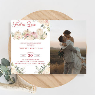 秋インラブミニマルブライダルシャワー 招待状